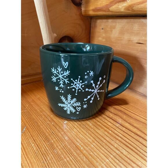 Starbucks Green Holiday Snowflake 14oz mug - Picture 1 of 4